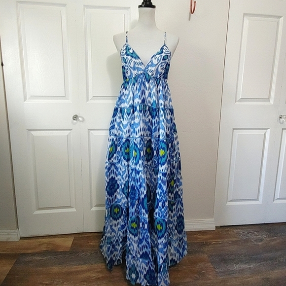 Ro's Garden Florida Tiered V-Neck Maxi Dress - Picture 2 of 12